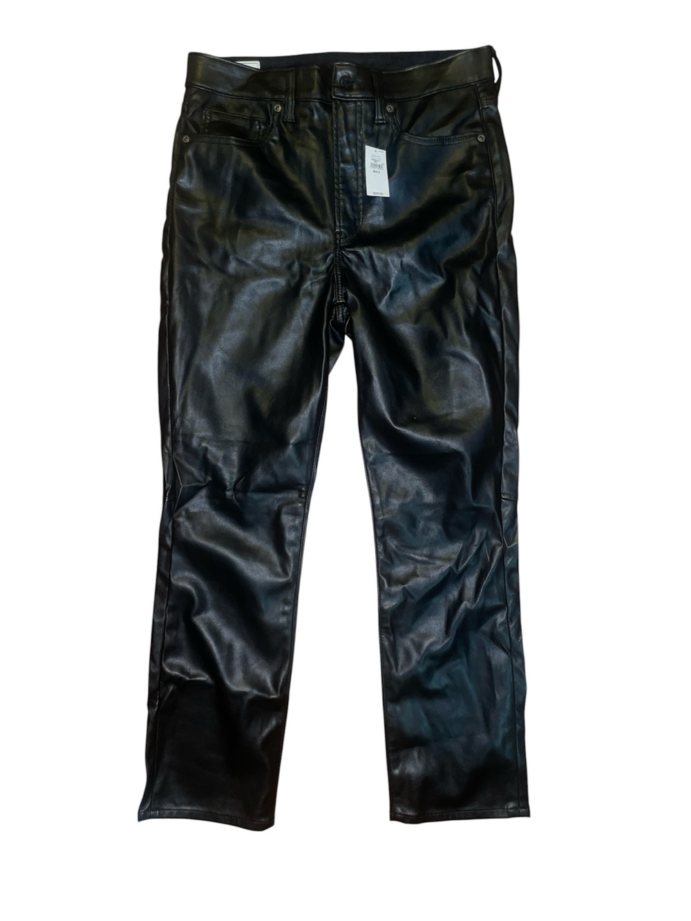 GAP Black Faux Leather Straight Leg Pants